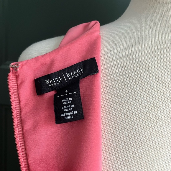 White House Black Market Scallop Coral pink Sleeveless Dress size 4 - Picture 5 of 6